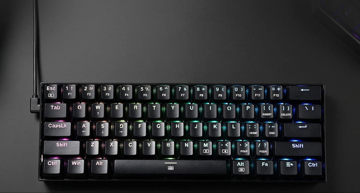 K630 Dragonborn 60% Wired RGB Gaming Keyboard, 61 Keys Compact Mechanical Keyboard with Linear Red Switch, Pro Driver Support, Black